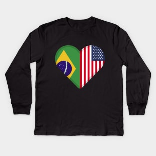 half brazilian, half american Kids Long Sleeve T-Shirt